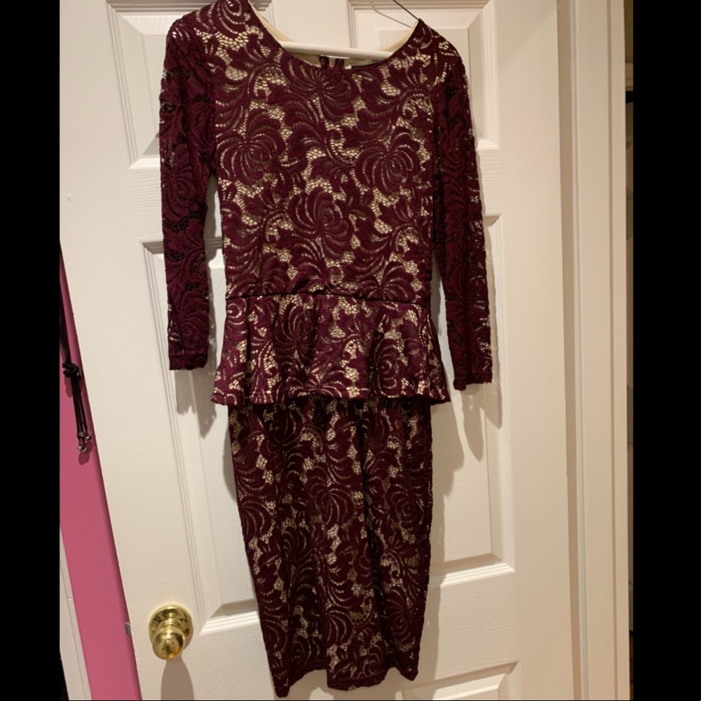 Burgundy lace dress